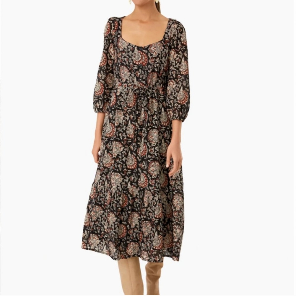 Emerson Fry Thalia Print Organic Lucy Long Sleeve Dress Medium